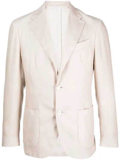 Lardini Single-breasted Blazer In Neutrals