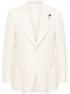 Lardini Single-breasted Blazer In Neutral