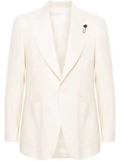 Lardini Single-breasted Blazer In Neutral