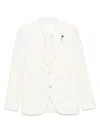 Lardini Basket-weave Single-breasted Blazer In White