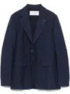 Lardini Single Breasted Blazer With Golden Buttons In Blue