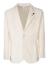 Lardini Single-breasted Cardigan With Notched Lapels And Button Fastening In Neutrals