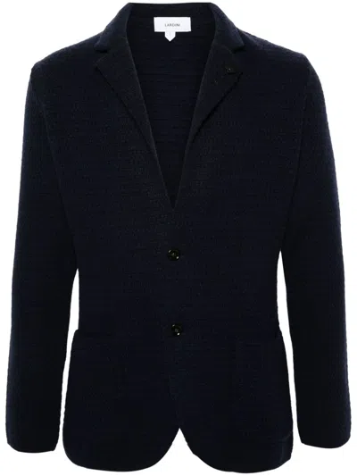 Lardini Single-breasted Cashmere Blazer In Blue