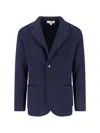 Lardini Tailored Jacket With Decorative Pin And Pockets In Blue