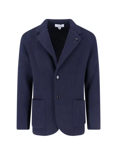Lardini Single-breasted Cashmere Jacket In Blue