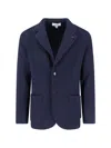 Lardini Tailored Jacket With Decorative Pin And Pockets In Blue
