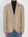 Lardini Cashmere Jacket Featuring Buttoned Cuffs In Brown