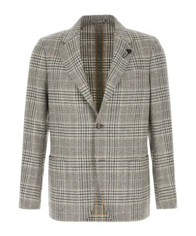 LARDINI LARDINI SINGLE-BREASTED CHECKED BLAZER