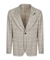 Lardini Beige And Grey Wool And Cashmere Jacket In Multi