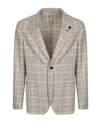 Lardini Beige And Grey Wool And Cashmere Jacket In Neutral