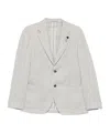 Lardini Single-breasted Checked Blazer In White