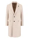 Lardini Single-breasted Jacket With Notch Lapel And Back Vent In Brown