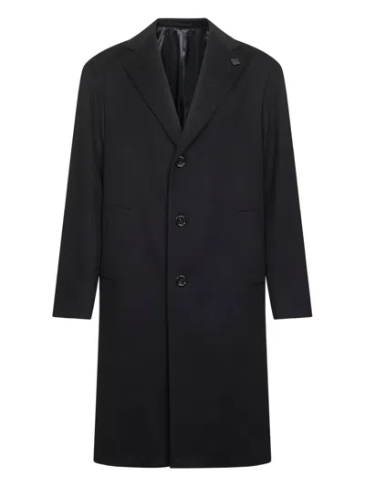 Lardini Single-breasted Coat In Black
