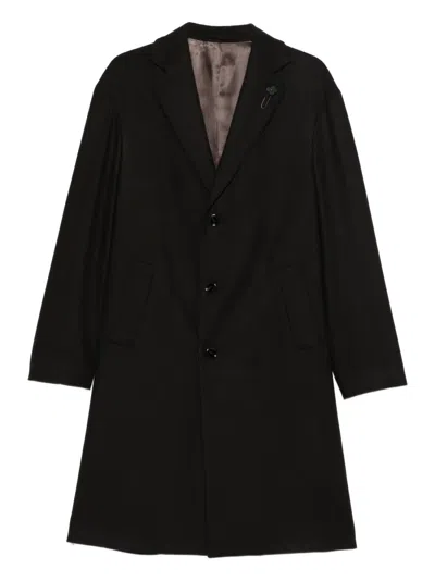 Lardini Single-breasted Coat In Black