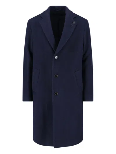 Lardini Single-breasted Coat In Blue