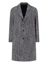 Lardini Single-breasted Wool Coat In Gray