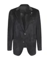Lardini Velvet Blazer Jacket With Tailored Fit And Classic Notch Lapels In Black