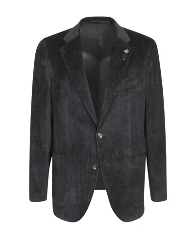 LARDINI LARDINI BROOCH-DETAIL SINGLE-BREASTED JACKET