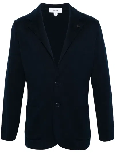 Lardini Black Wool Knit Single-breasted Blazer