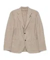 Lardini Single Breasted Flower Detailed Blazer In Neutral
