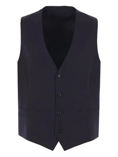 Lardini Single-breasted Gilet In Blue