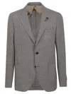 Lardini Houndstooth Patterned Tailored Jacket In Gray