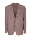 Lardini Linen And Wool Jacket In Nude