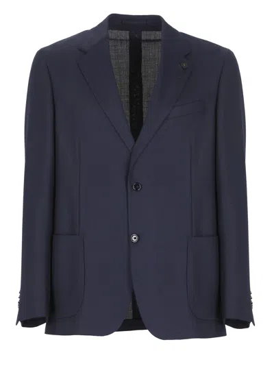 Lardini Single-breasted Suit Jacket In Black