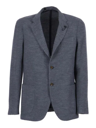 Lardini Single-breasted Jacket In Blue