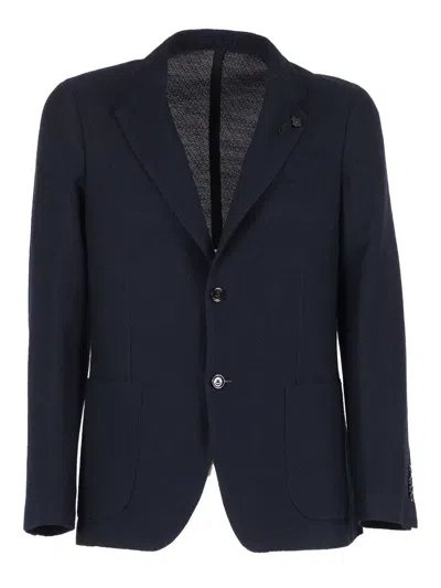 Lardini Single-breasted Jacket In Blue