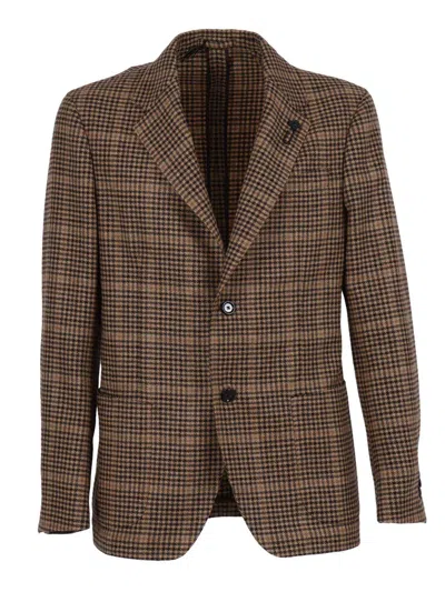 Lardini Single-breasted Jacket In Brown