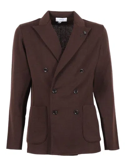 Lardini Single-breasted Jacket In Brown