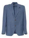 Lardini Rome Tailored Blazer With Textured Fabric In Blue
