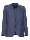 Lardini Single-breasted Linen And Wool Blazer In Multicolor