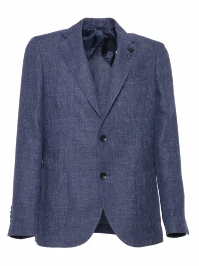 Lardini Single-breasted Jacket In Multicolor