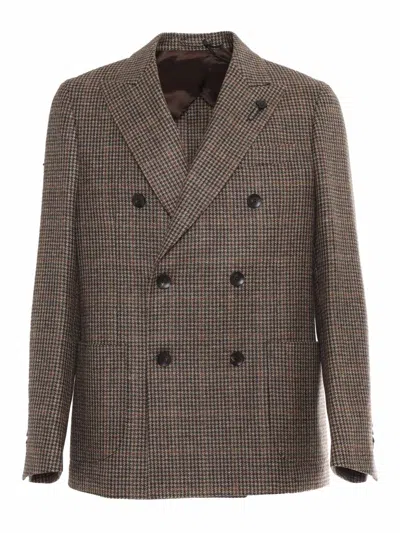 Lardini Single-breasted Jacket In Multicolor
