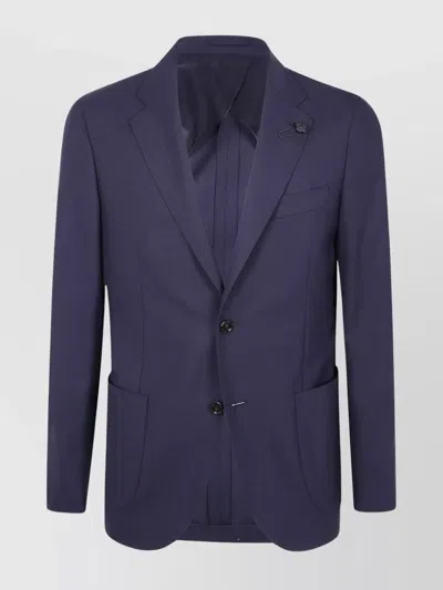 Lardini Single-breasted Jacket Notch Lapel In Blue