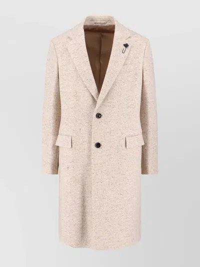 Lardini Single-breasted Jacket With Notch Lapel And Back Vent In Pink