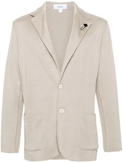 Lardini Single-breasted Knitted Blazer In Neutrals