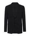 Lardini Single-breasted Logo Detailed Jacket In Black