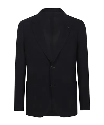 LARDINI LARDINI SINGLE-BREASTED LOGO DETAILED JACKET