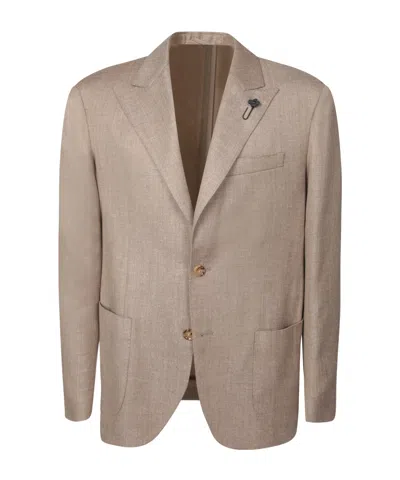 Lardini Single-breasted Long Sleeved Blazer In Nude