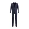 Lardini Checked Single-breasted Suit In Blue