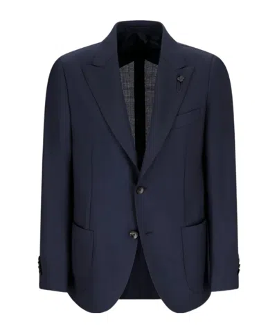 LARDINI SINGLE-BREASTED PATCH-POCKET JACKET