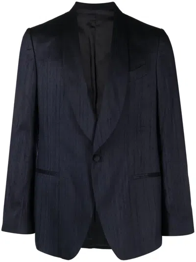 Lardini Single-breasted Silk Blazer In Blau