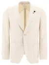 Lardini Viscose And Silk Single-breasted Blazer In Multicolor