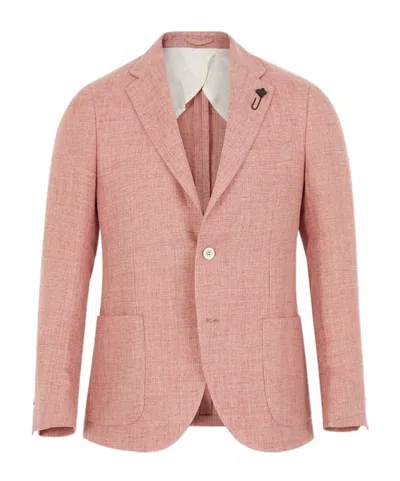 Lardini Single-breasted Straight Hem Blazer In Pink