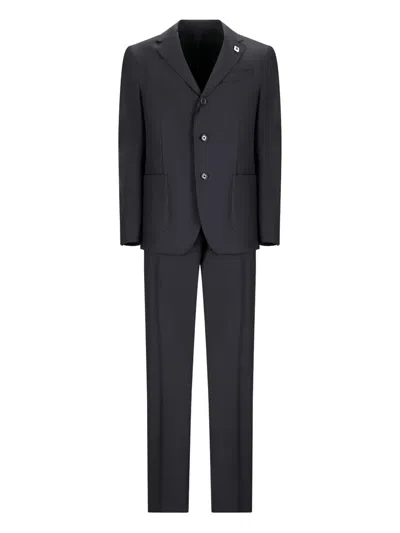 Lardini Single-breasted Suit In Gray