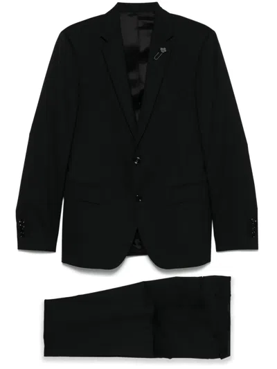 Lardini Single-breasted Suit In Black