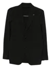 Lardini Blazer With Herringbone Pattern In Black